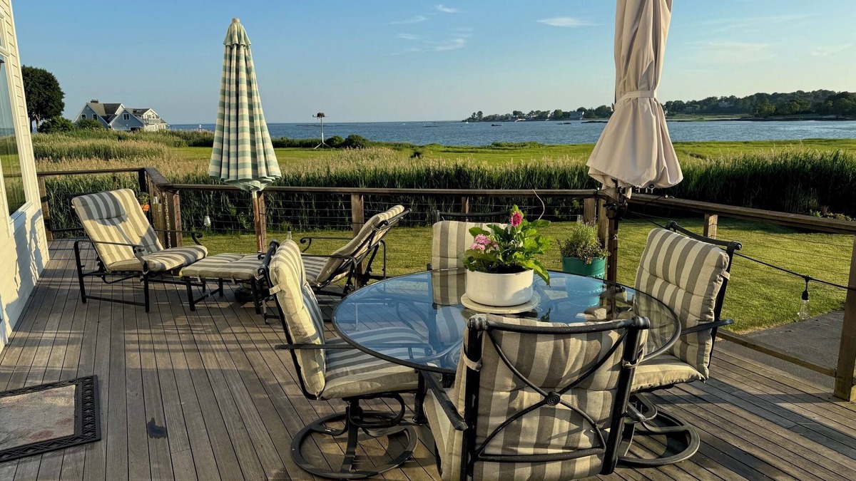 Guilford House | Steps to beach! Custom-built house with panoramic ocean views, wrap-around deck.