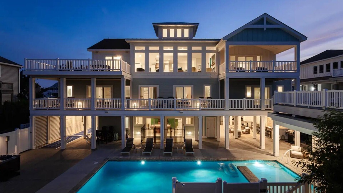 Whalehead Beach House | Stretch of Heaven J11059 - New Oceanfront - Private Pool w Direct Beach Access