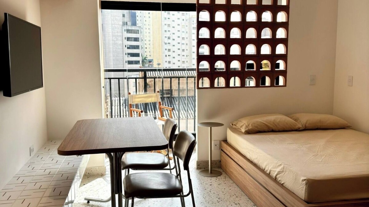 Vila Buarque Apartment | Studio completo em Santa Cecília/Higienópolis