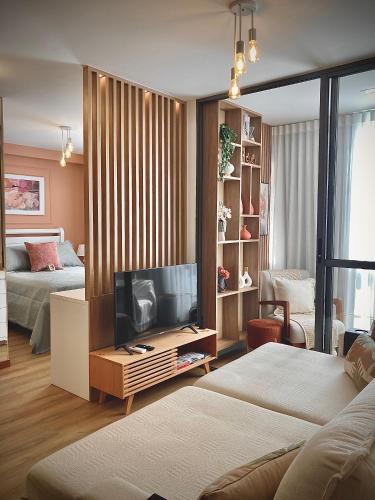 Itapua Apartment | Studio moderno e aconchegante, com piscina e a poucos passos do mar
