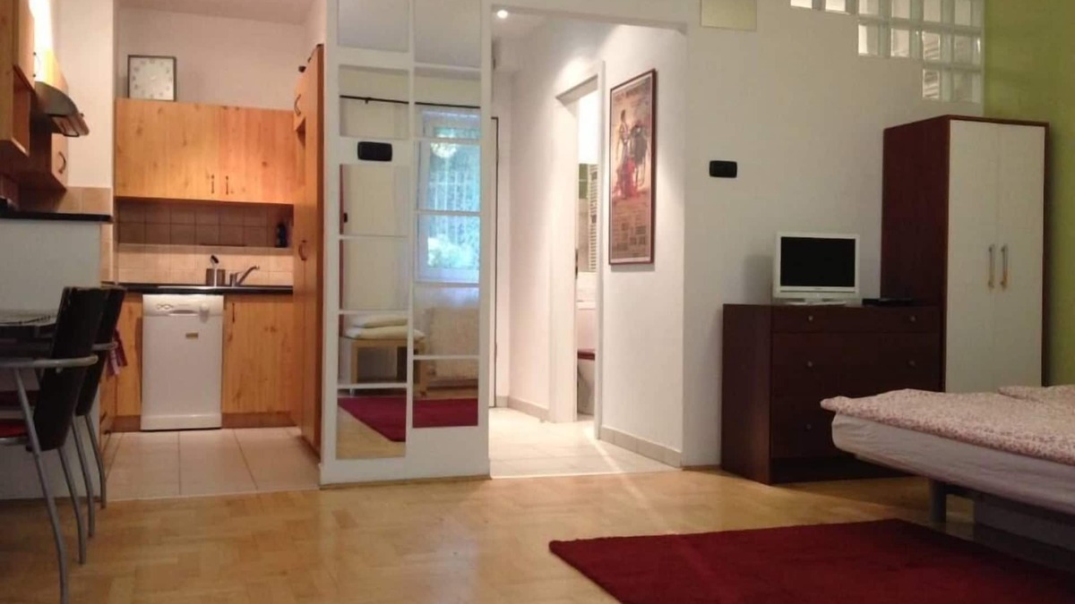 Erzsebetvaros Apartment | Studio, terrace, WIFI. Public garage in the same street. In Downtown.