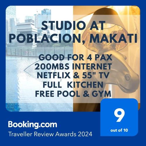 Downtown Apartment | Studio with Netflix, 55in TV, 200Mbs net, in heart of Makati