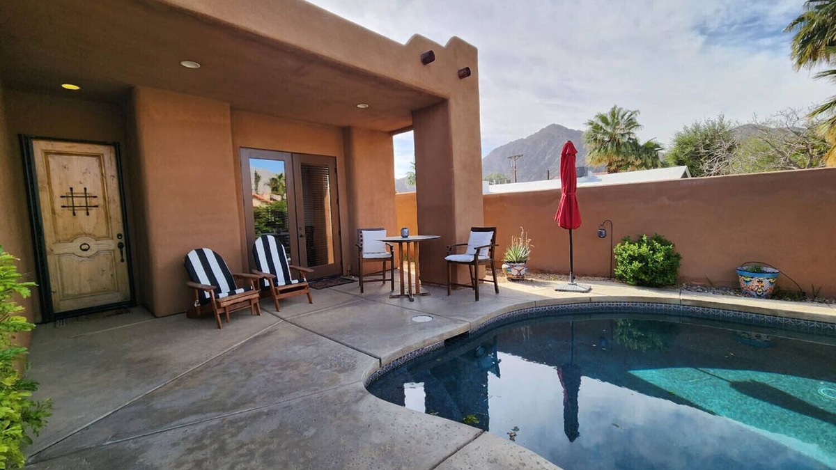 Desert Club Estates House | Stunning Santa Fe Pool Home Steps to Park and Village LIC# 068222
