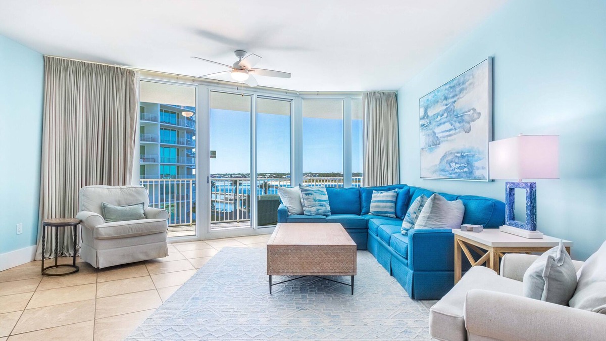 Orange Beach East Condo | Stylish Bayside Condo with Spacious Balcony Overlooking Outdoor Pool Deck. Complimentary Boat Slip!
