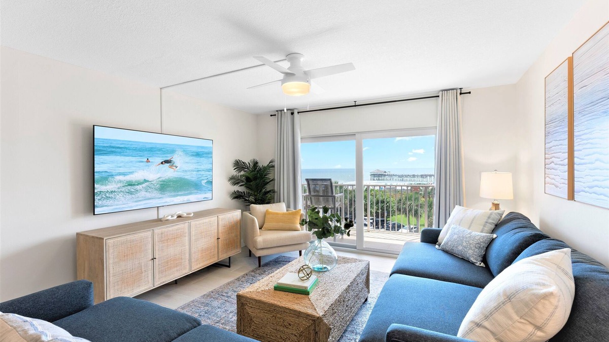 Avon By The Sea Condo | Stylish Coastal Penthouse | Oceanfront Views | Heated Pool | Steps to the Pier
