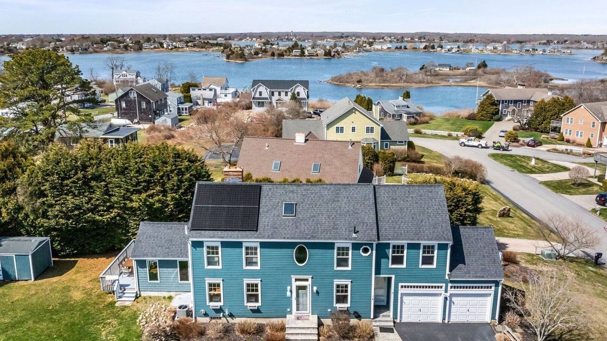 Narragansett House | Stylish coastal retreat w/water views, cozy outdoor firepit &shower, alfresco dining&more!