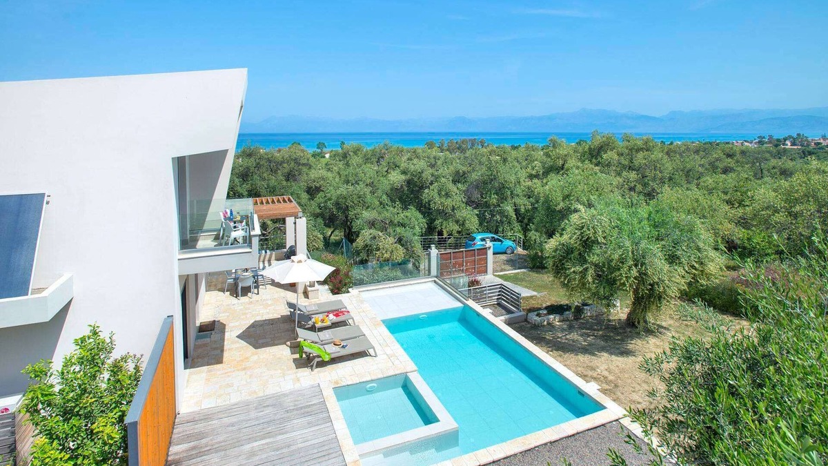 Acharavi Villa | Stylish Modern Villa, A/C, Private Pool & Fabulous Sea Views 15mins walk to Acharavi or Roda Beach!