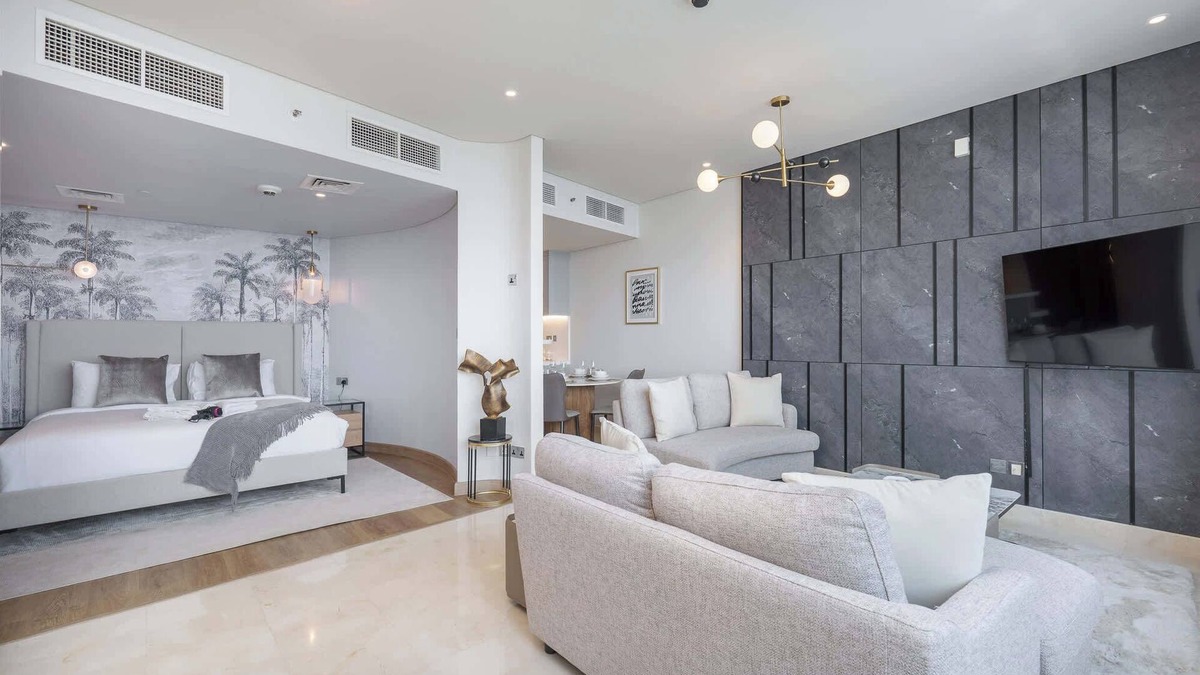 Bur Dubai Apartment | Stylish Studio Apartment with impressive decor and furniture at Sky Garden!