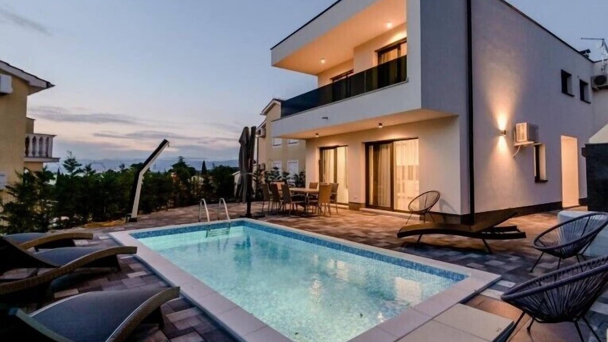 Zidarici Villa | Stylish Villa Metra Maris2 with a sea view and a pool on Krk