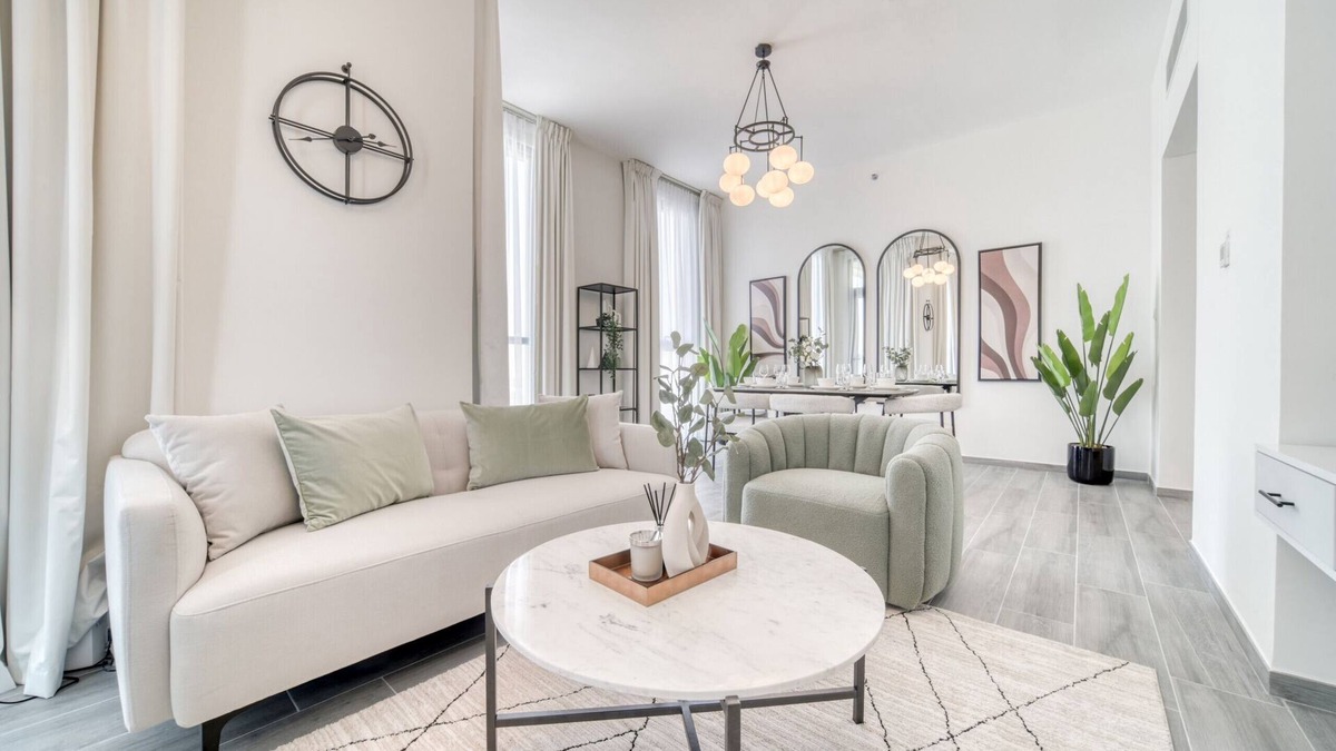 Dubai Production City Apartment | Suave 2BR w/Assistant’s Room at Mesk 1 Midtown Dubai Production City by Deluxe Holiday Homes
