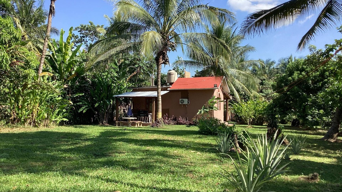 Tuxtla Chico Cabin | Sunbeam, two bedrooms, AA, Starlink, rustic pool, gardens, orchard.