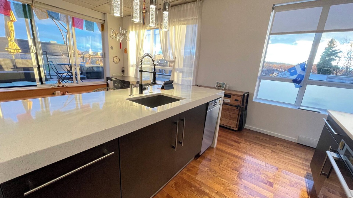 De Lorimier Condo | Sunny & Zen Penthouse, Plateau Mt-Royal, indoor parking, elevators