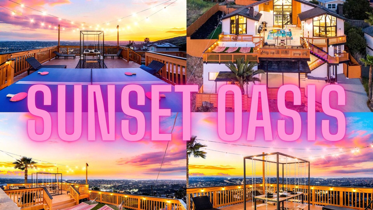 La Presa House | Sunset Oasis Pool Home + Stunning San Diego Views + Pool Table + Ping Pong Table