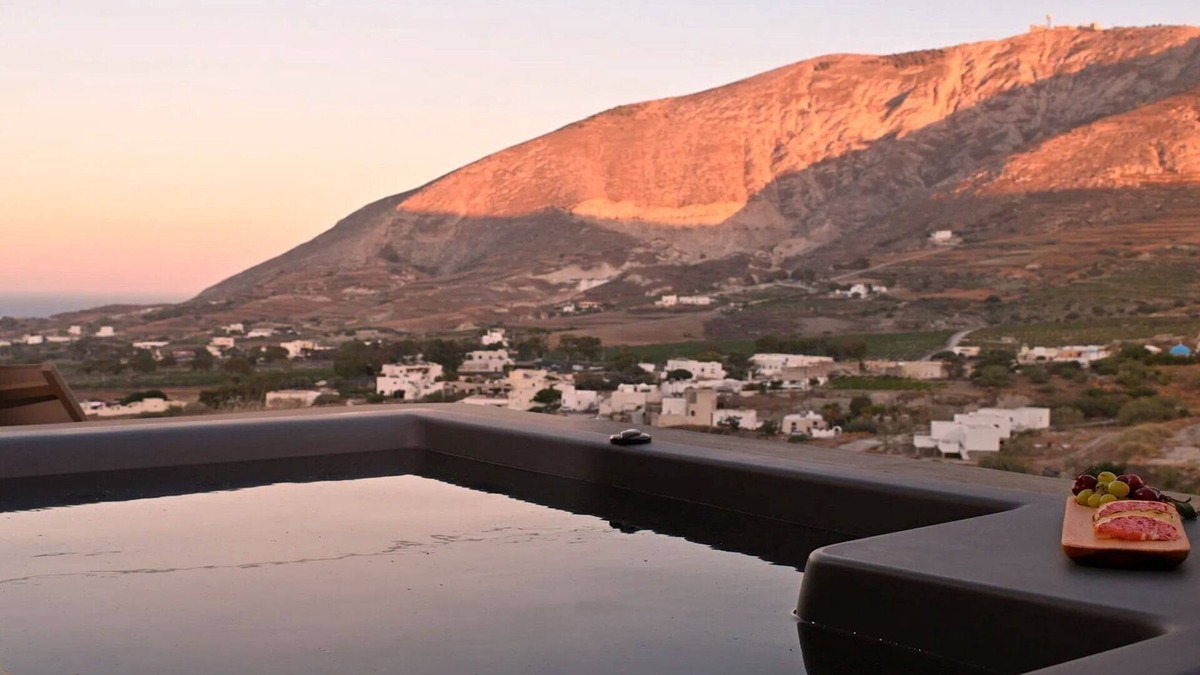 Exo Gonia Villa | Superb Santorini Villas | 2 Bedrooms | Villa Hisoka | Spacious Terrace with Hot.