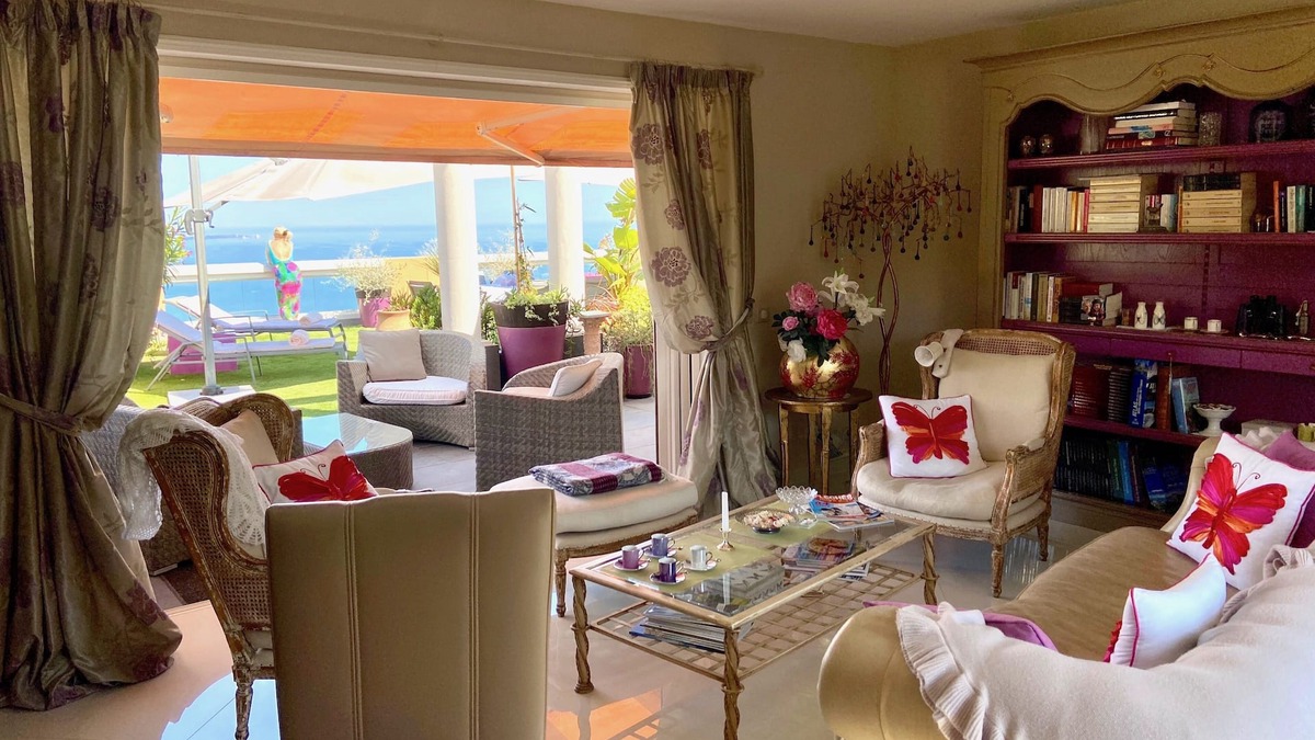 Theoule-Superieur Apartment | Superb villa on the roof facing the sea, 2 bedrooms, 130m2 terrace, swimming pool, wif