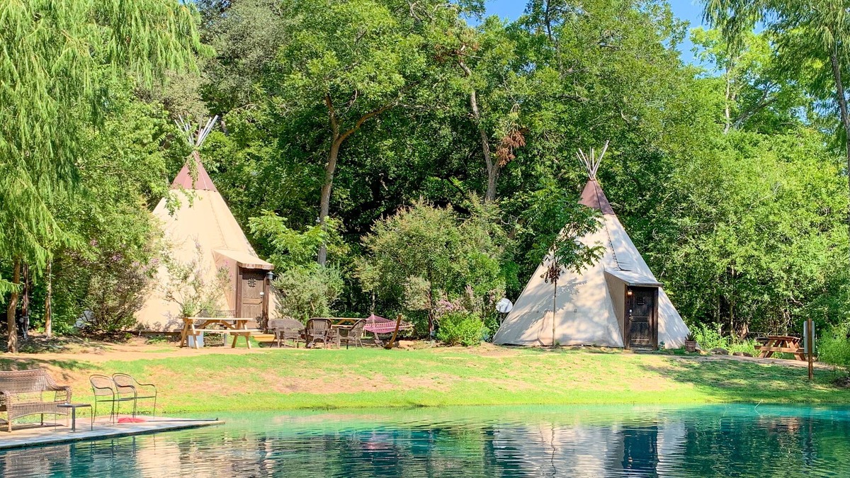 Seguin Cottage | Teepee 4 is a Peaceful Waterfront Teepee with Hammock and Firepit