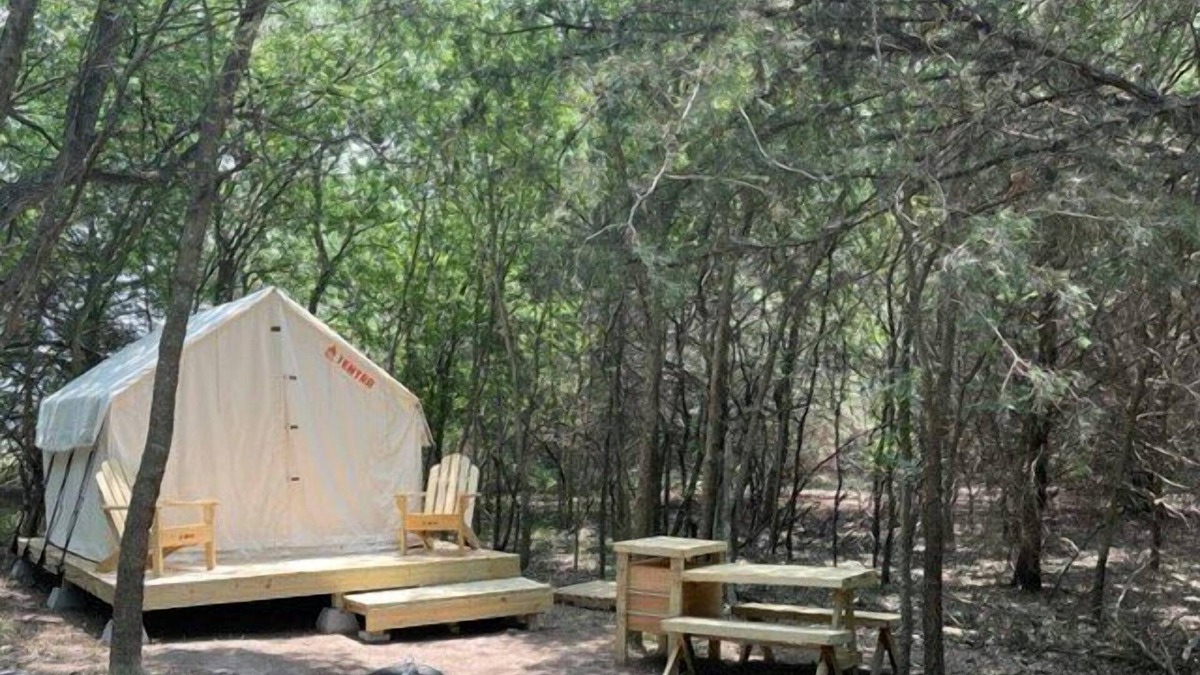 Irene RV Rental | Tentrr Signature Site - Blue Moon Camping (Woods)