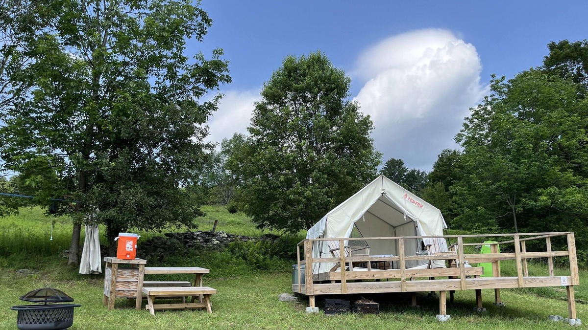 Bovina Center RV Rental | Tentrr Signature Site - Emerald Farm in the Land of Bovina (tent 1)