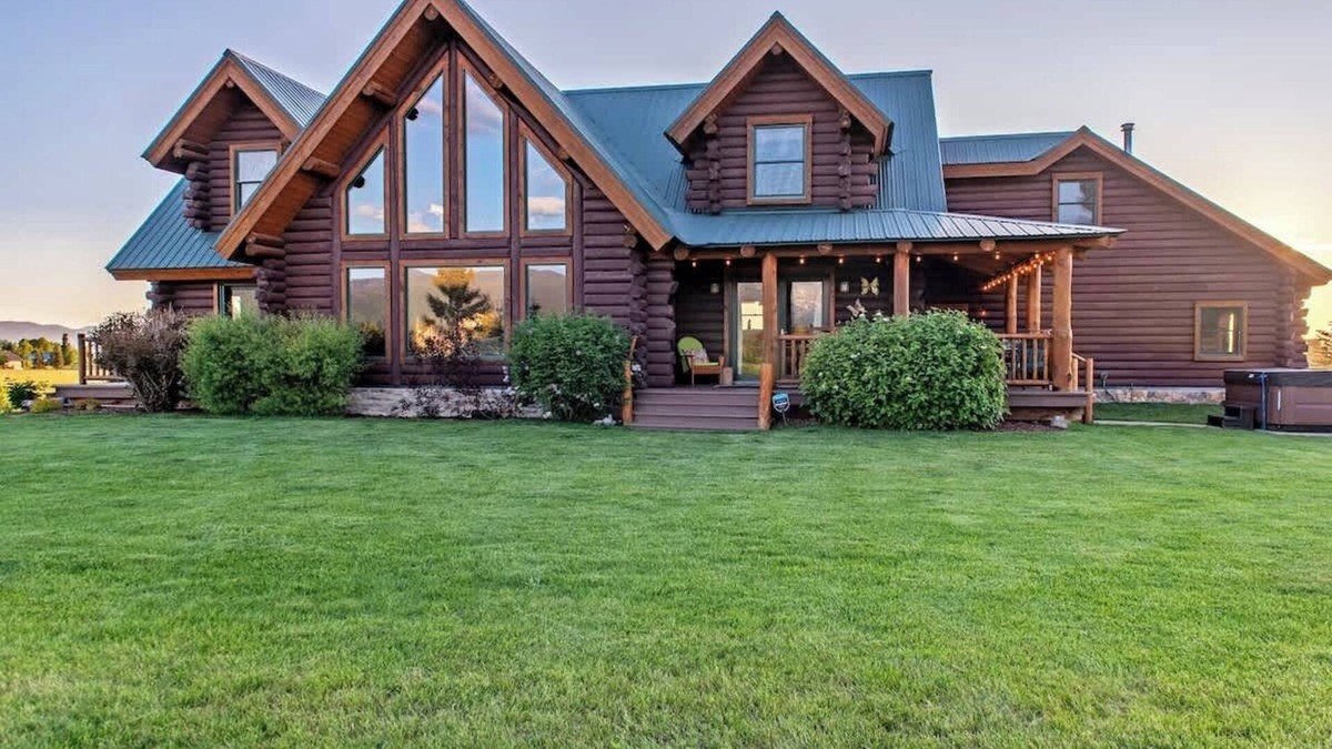 Driggs House | Teton Dreams Log Cabin with Teton Views & Hot Tub