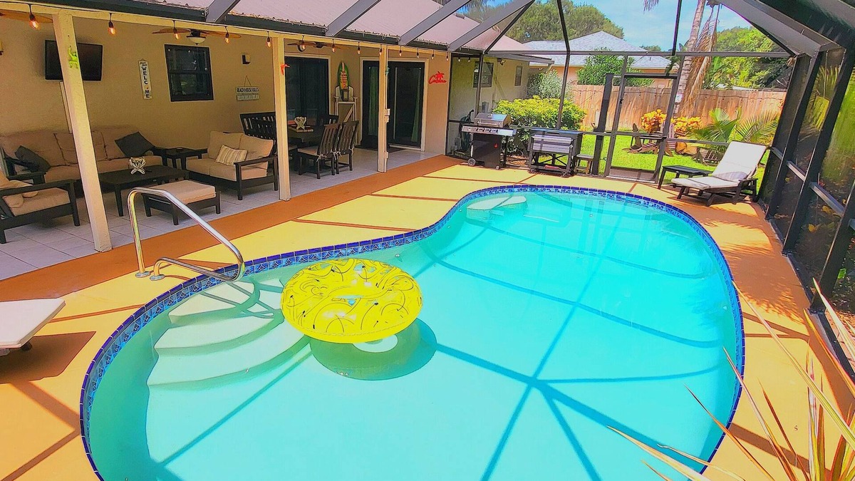 Merritt Island House | The Banana Cabana - A Tropical Florida Escape with Heated Pool!
