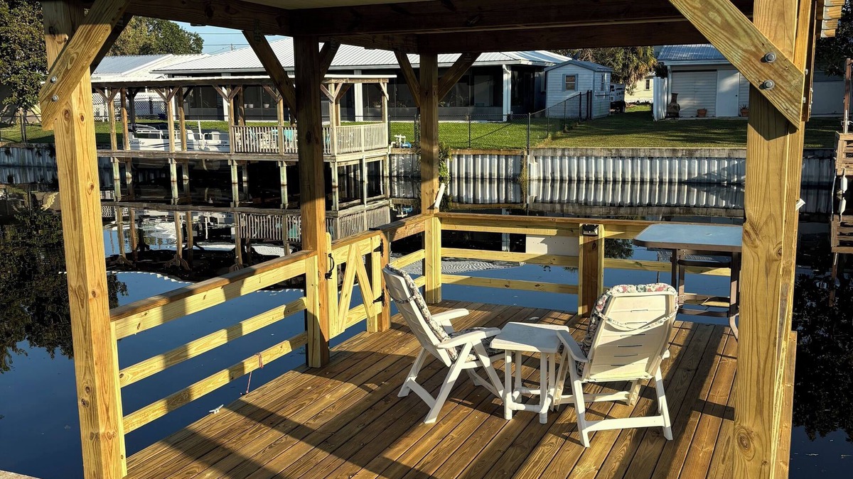 Taylor Creek House | The Bass House water front canal with dock and WiFi.