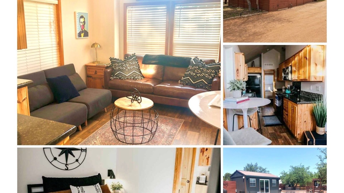 Austin Cabin | The Bison cabin in a gated 2 acre boutique tiny home resort with pool!