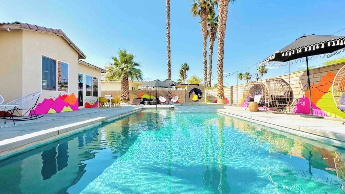Sunburst House | The California Dreamhouse, by Desert Vibes. Saltwater Pool + Hot Tub!