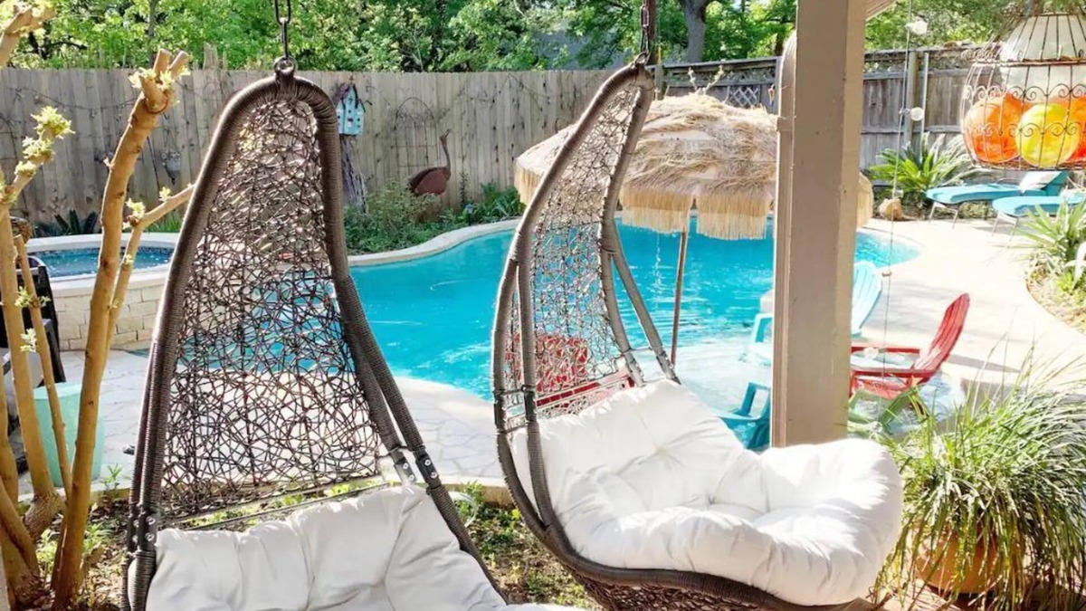 Round Rock House | The Cozy Boho Oasis Getaway - Pool, Hot Tub, Grille, & Large Deck