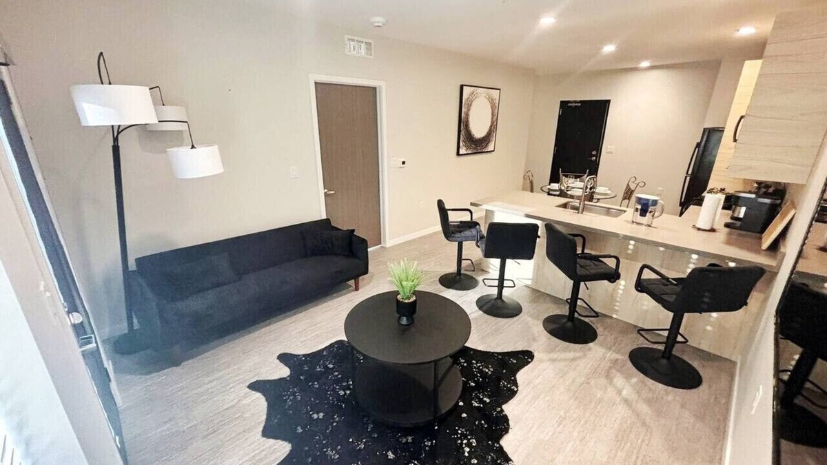 Downtown Des Moines Apartment | The Luxe Black Haven (340)