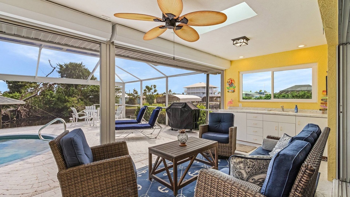 Saint James City House | The Monroe Lookout! 2/2 Pool Waterfront Home!