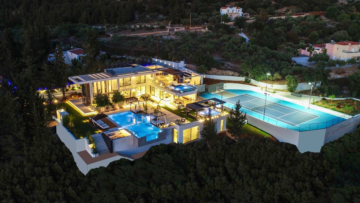 Almyrida Villa | The One Villa: 3’ to Beach/3 Pools/Jacuzzi/Outdoor Cinema/Tennis Court