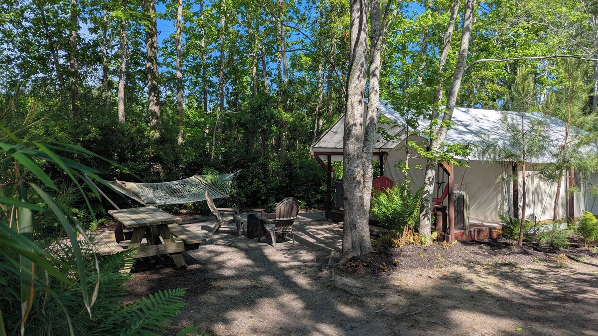 Supply RV Rental | The Rustic Glamping Tent Where Coastal Charm Awaits – 2 Miles from Holden Beach