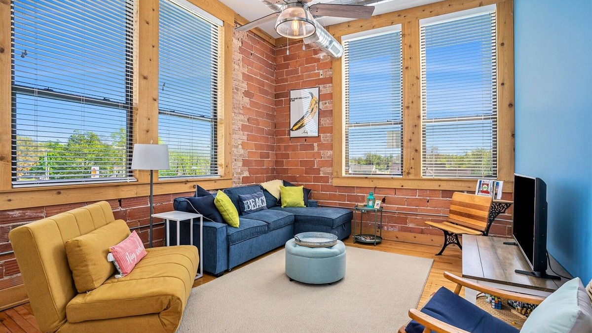 South Haven Condo | The Sunrise Loft at Central Lofts | Heated Pool | Hot Tub | In-house Theater