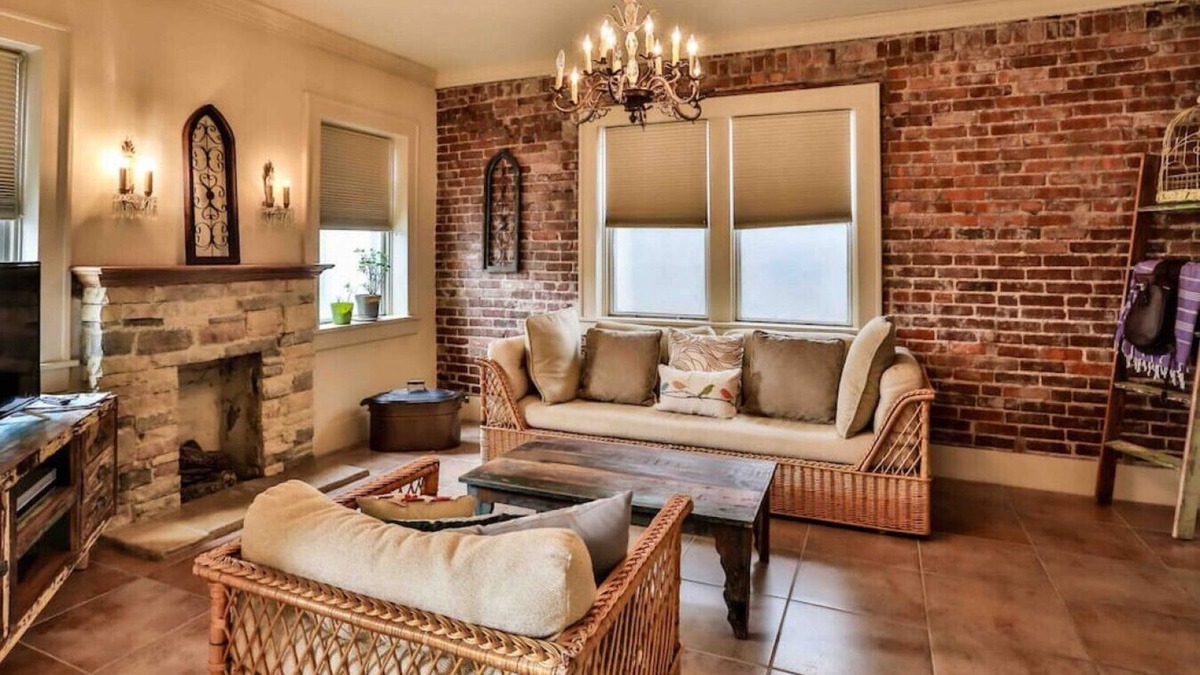 Maple Ridge Apartment | The Teak Follow, beautiful brick enclosed space