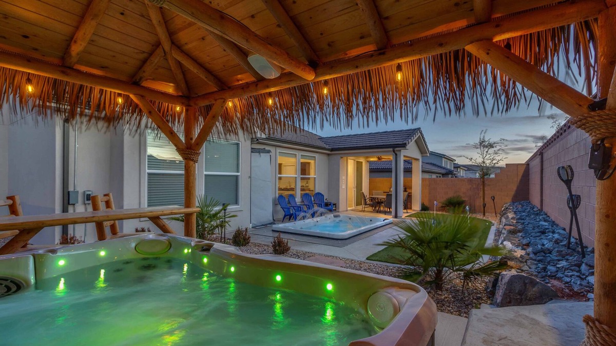 Sienna Hills House | Tiki Oasis: Private Spa and Swim Spa Pool. Game Room!