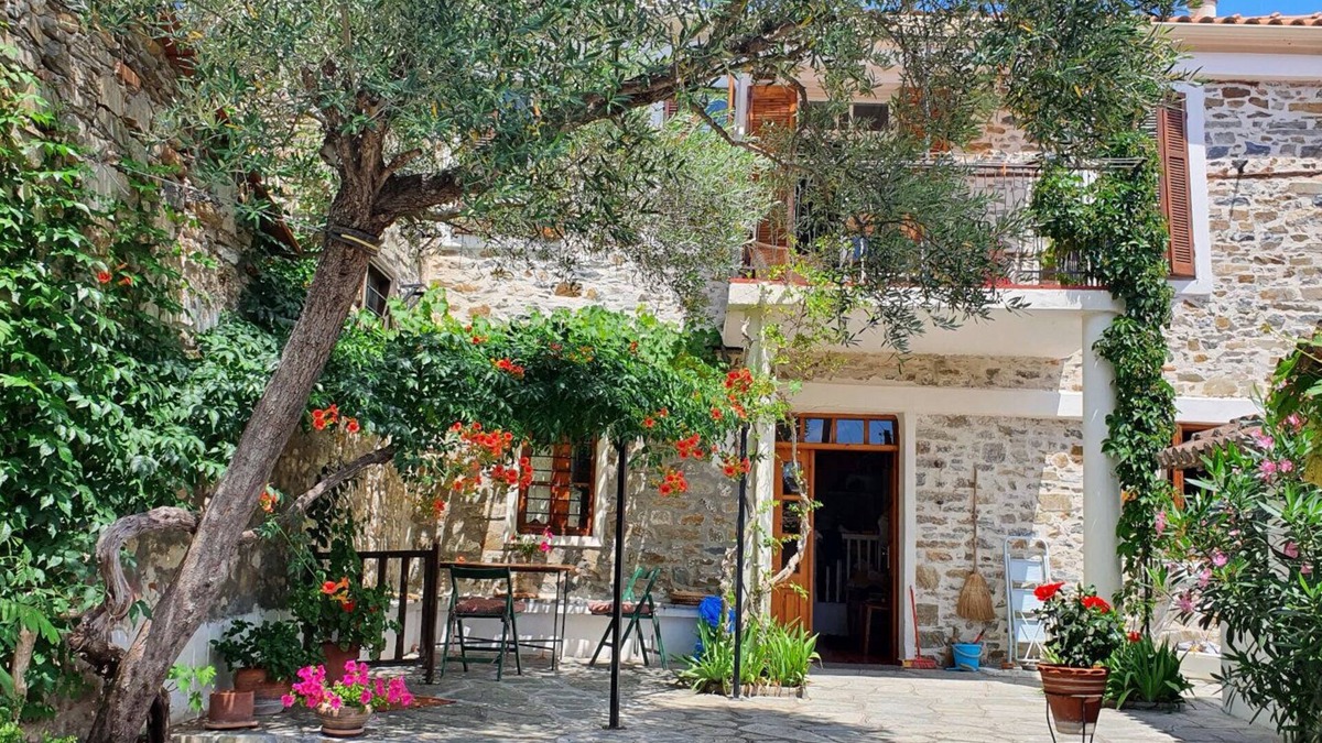 Nikita House | Traditional stone house with enclosed, idyllic courtyard, near the sea