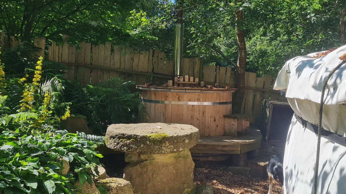 Lydney Bed & Breakfast | Traditional Yurt, woodburner, private loo, outdoor shower, woodfired hottub.