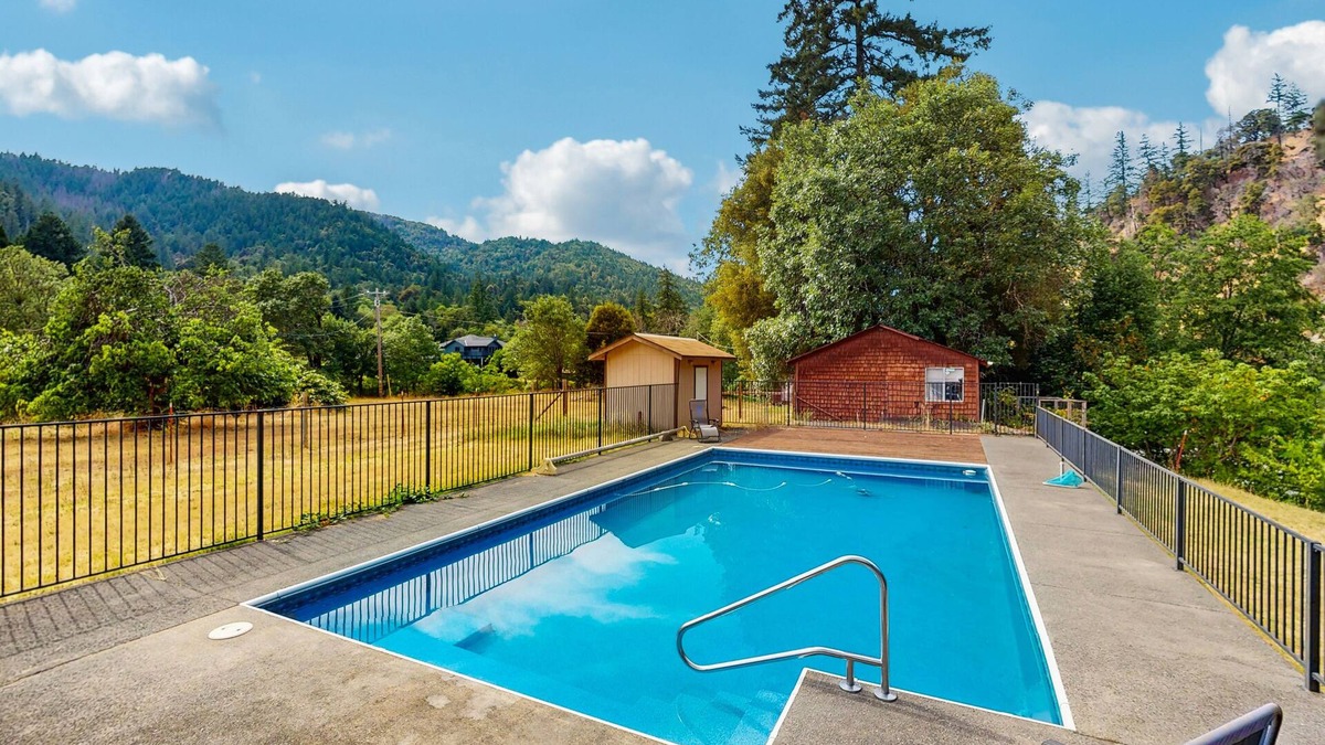 Willow Creek House | Tranquil riverfront getaway, private pool, seasonal fruit trees, & fishing