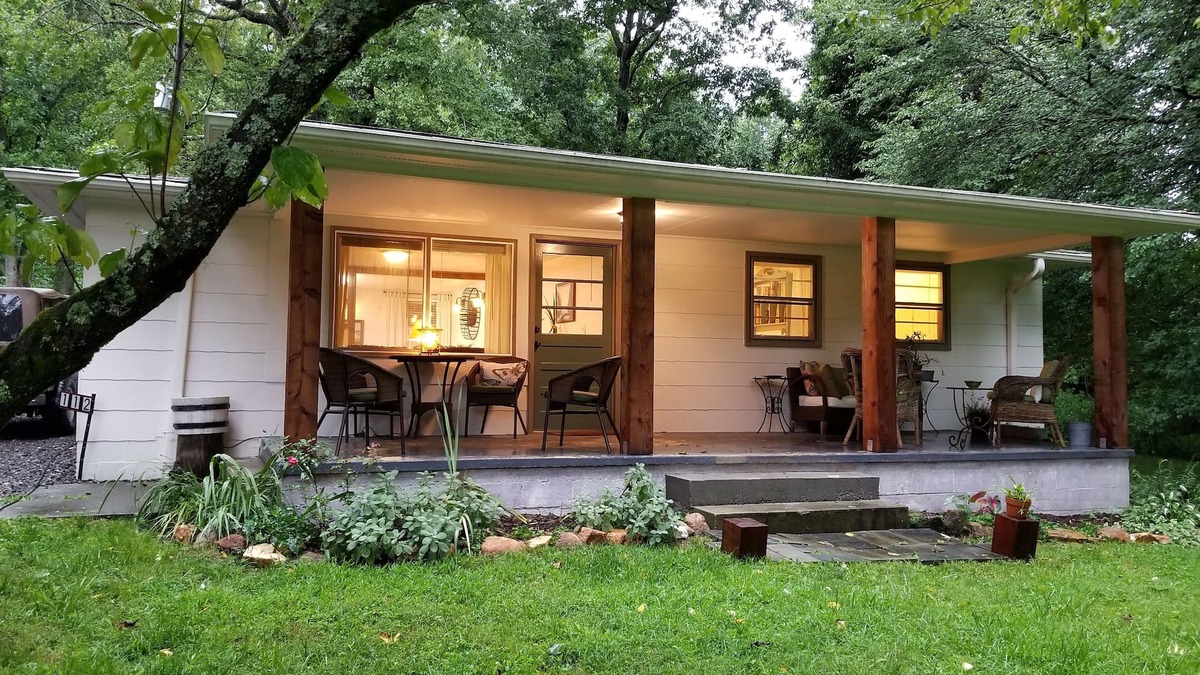Mountain City Cottage | Tranquil setting with a heavenly front porch view of Black Rock Mountain