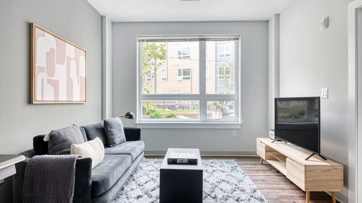 St. Elizabeth's Apartment | Trendy Brighton 1BR w/W/D, Gym, near T, Shops + Dining, by Blueground