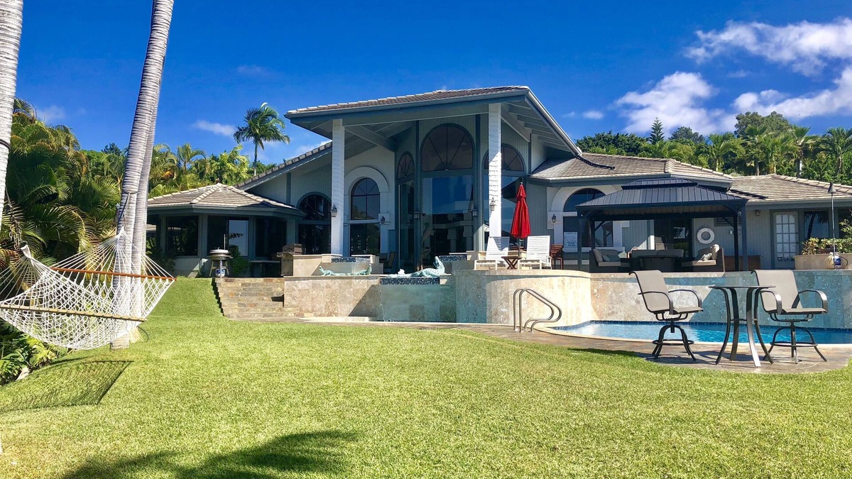 Kalaoa House | Tropical & inviting home w/spa, torches, waterfalls & ocean view