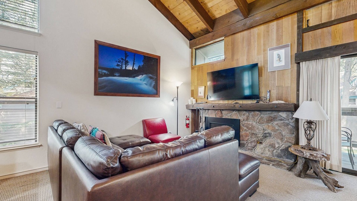South Lake Tahoe Condo | Two bedroom Townhome w/ loft, private beach, pools, hot tub, sauna, resort fun!