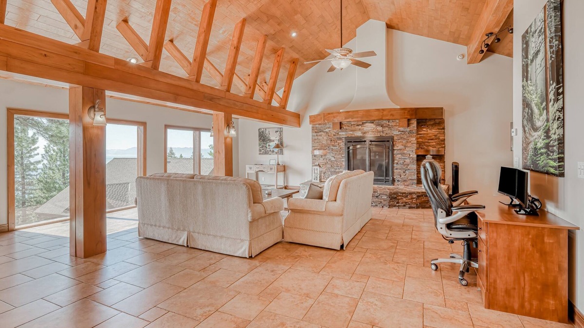 Incline Village Villa | Two-story lakeview villa with two kitchens, patio, firepit, & multi-level deck
