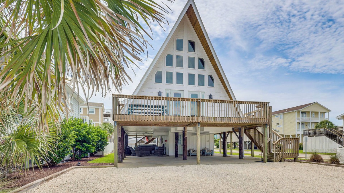 Ocean Isle Beach House | Unique A-Frame Beach House: 'The Beacon at OIB'