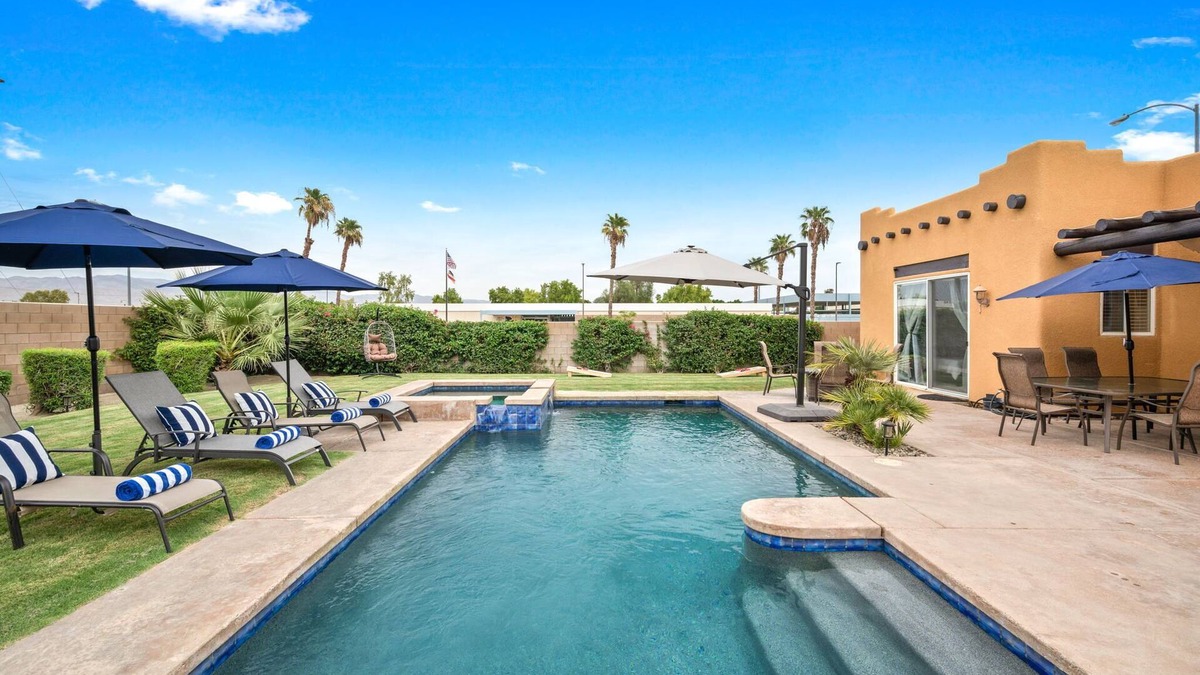 Bermuda Dunes House | Unique Bermuda Escape with Pool/Spa & King Size Bed!