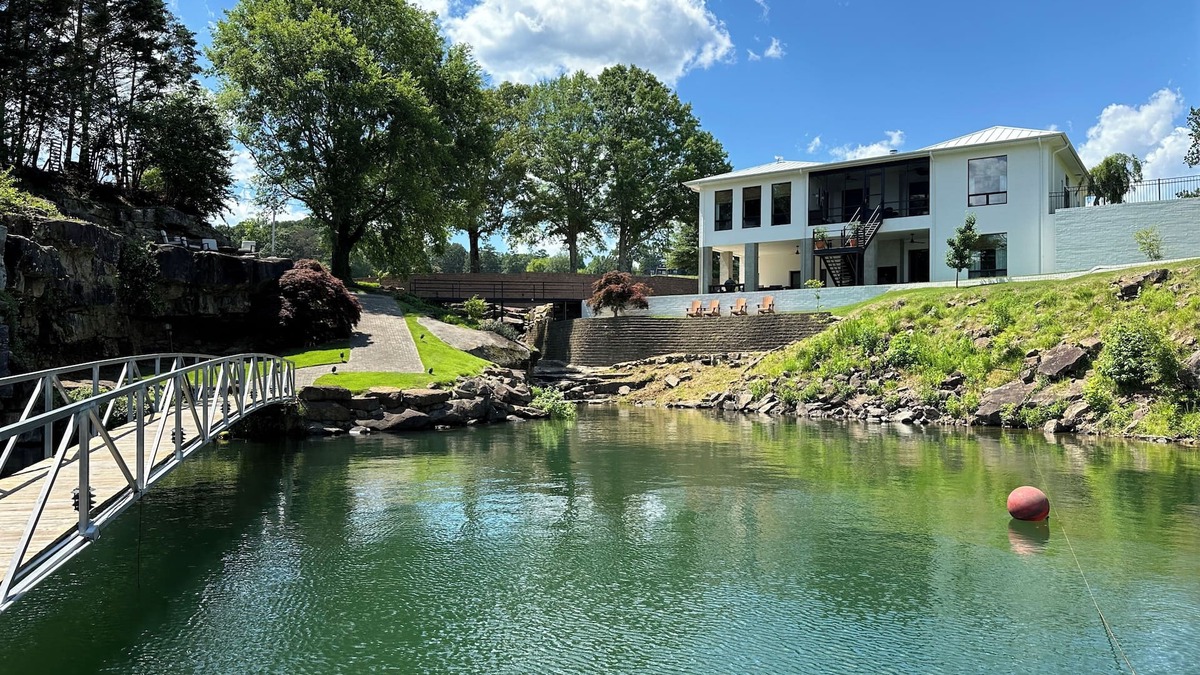Crane Hill Villa | Unique home on the waters edge with no stairs to lake & pontoon rental option