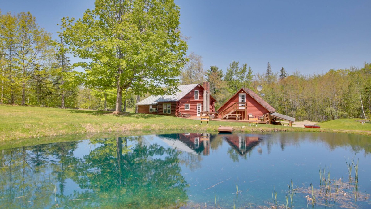 Freedom Cabin | Unique Maine Log Cabin w/Trout Ponds & Sauna!