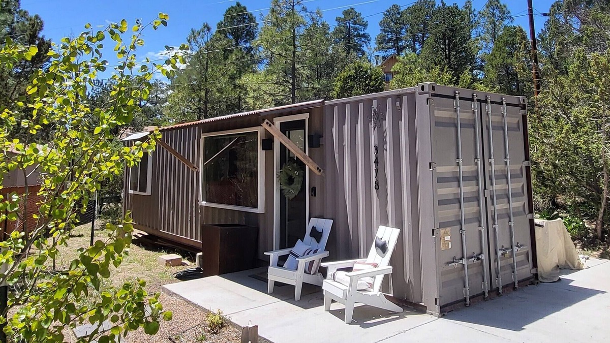 Overgaard Cabin | Unique shipping container with hot tub.