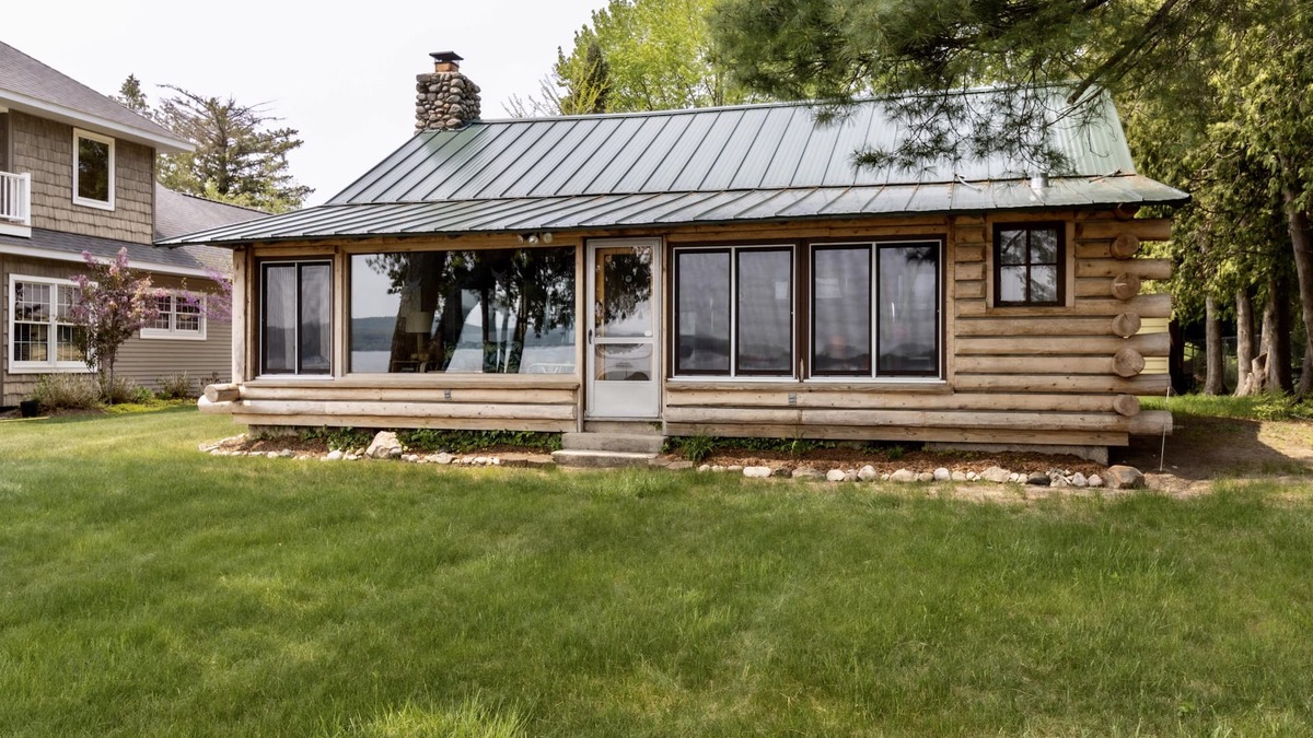 Cedar Cabin | Up North Log Cottage at Memo's Treasure With Private Lake Leelanau Waterfront