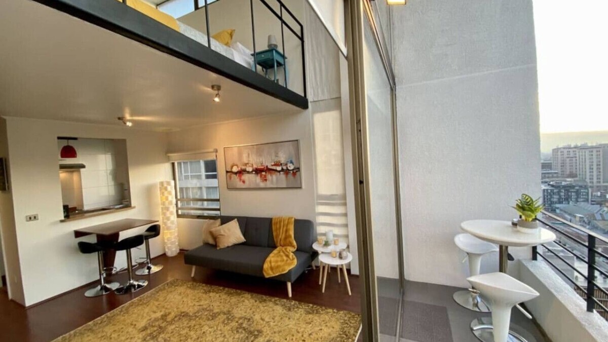 Downtown Santiago Apartment | Urban Loft Panorámico - Home Office Laundry Pool